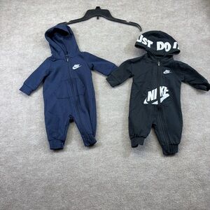 Nike Zip Up outfits one Black and one Blue both size 3 months